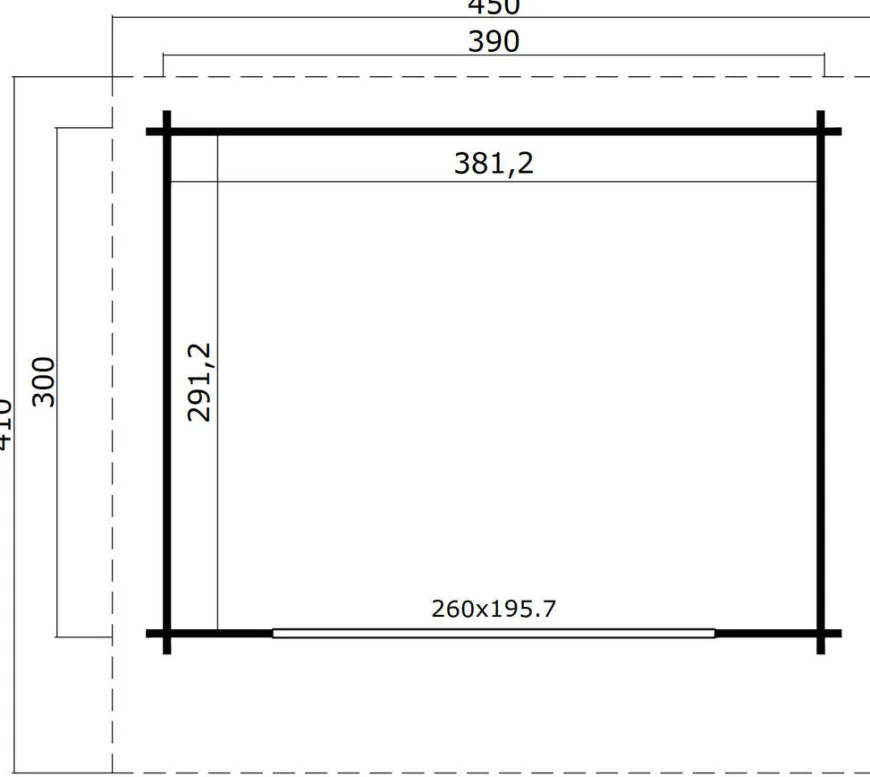 Lasita Maja Sussex 1 hytte 390 x 300 cm