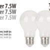 LED-pære standard 7,5 W E27 2-pk.