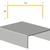 Limtræsprofil aluminium 115 x 1000 mm
