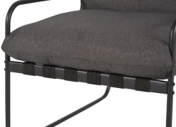 Loungesæt 4 dele sort stel/grå hynder