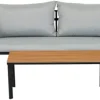 Loungesæt Tokyo 4 dele sort/grå/teak - Sunlife®