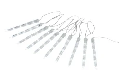 Lyskæde m/istapper 10 LED hvid 9,5 meter