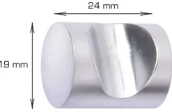 Møbelgreb cylinder 19 mm krom 2 stk.