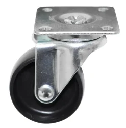 Møbelhjul drejbart med plade sort 50 mm