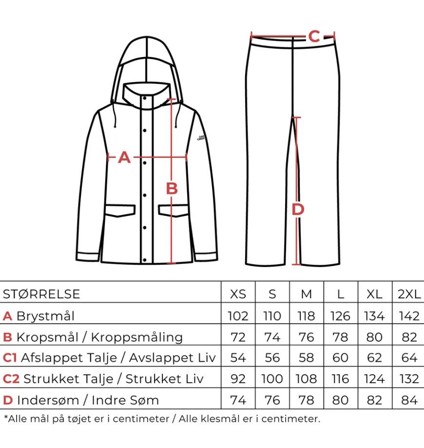 Oak Creek® regntøj unisex sort str. S