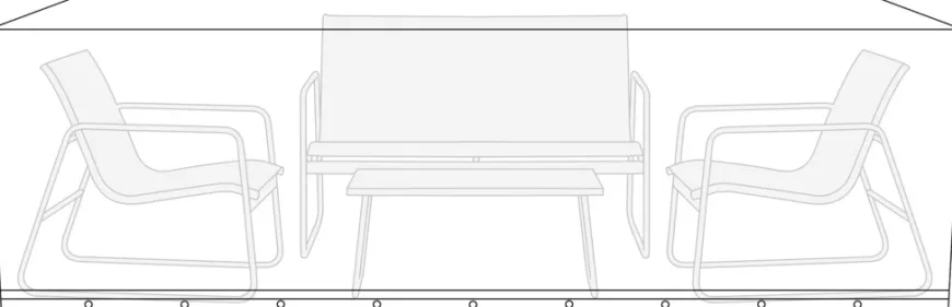 Overtræk til havemøbelsæt L220 x B130 x H85 cm - Sunlife®