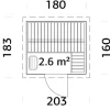 Palmako Eir sauna m/ovn 183 x 203 cm