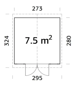 Palmako redskabsrum Aksel 2 - 273 x 280 cm