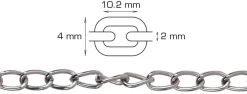 Panserkæde 2 meter x 2,0 mm
