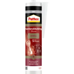 Pattex sanitets- og byggesilikone grå