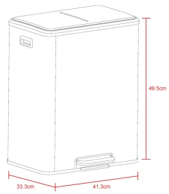 Pedalspand m/soft close 2 x 15 liter - G. Funder