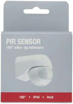 PIR-sensor 180° indendørs/udendørs hvid - Elworks