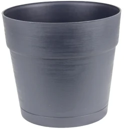 Plastkrukke m/selvvandingsdepot sort Ø20 cm