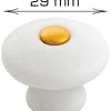 Porcelænsknop guld center Ø29 mm 2 stk.