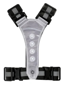 Refleksvest med LED sort/grå - BikeZone®