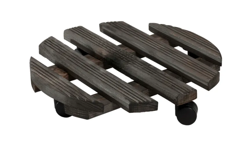 Rullevogn Ø30 cm sort træ