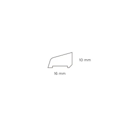 Sandliste plast koksgrå - 10 x 16 x 3000 mm