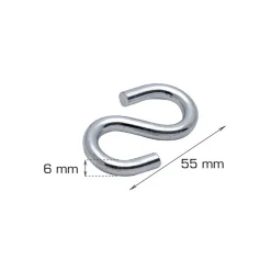 S-kroge 6 mm elforzinket 2 stk.