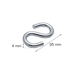 S-kroge 4 mm elforzinket 4 stk.