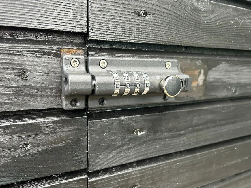Skudrigle med kodelås sort 120 x 48 mm