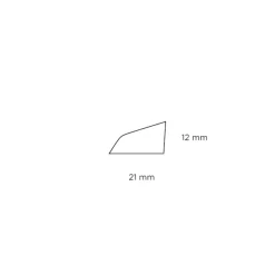 Skureliste MDF hvid - 12 x 21 x 3000 mm