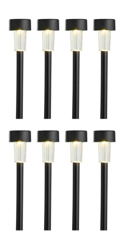 Solcellelamper til haven sort H35,5 cm 8-pk. - Garden®