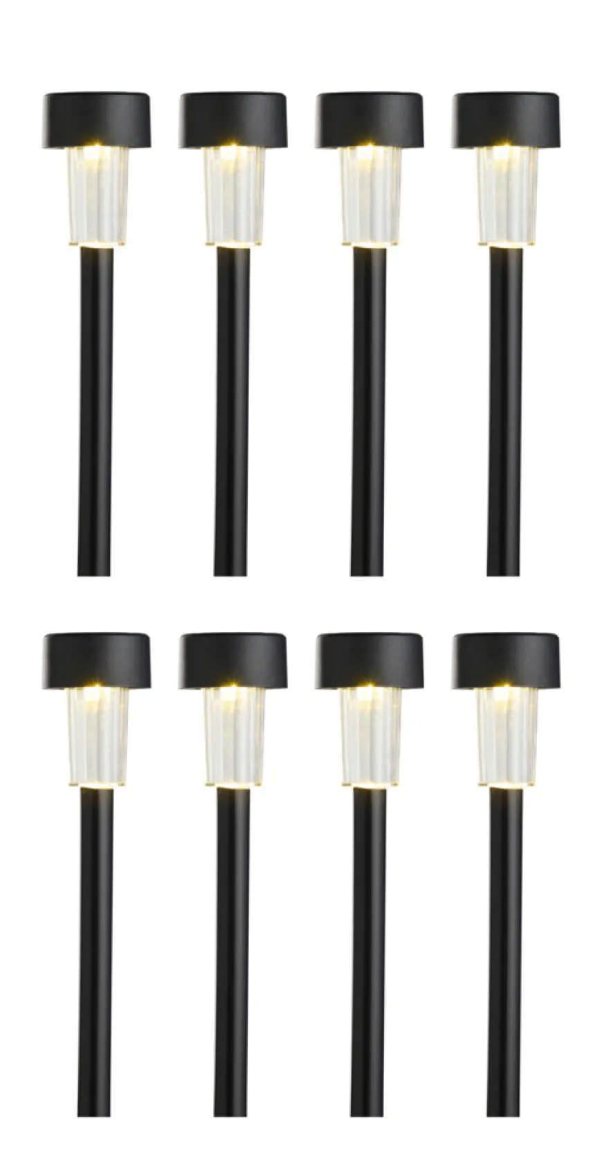 Solcellelamper til haven sort H35,5 cm 8-pk. - Garden®