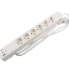 6-stikdåse schuko m/3 x USB PD65W 1,5 m - Elworks