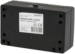 Stikkontakt dobbelt m/jord matsort - Elworks