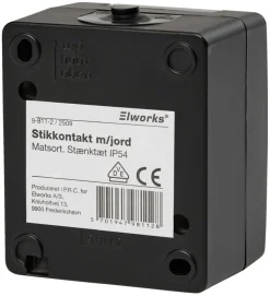 Stikkontakt m/jord matsort - Elworks