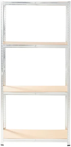 Stålreol galv. m/4 hylder - 90 x 190 x 40 cm