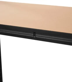 Stålreol sort m/4 hylder 90 x 190 x 40 cm
