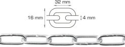 Svejst langleddet kæde 4 mm x 2 meter
