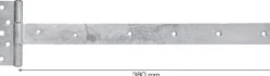 T-hængsel 380 mm galvaniseret