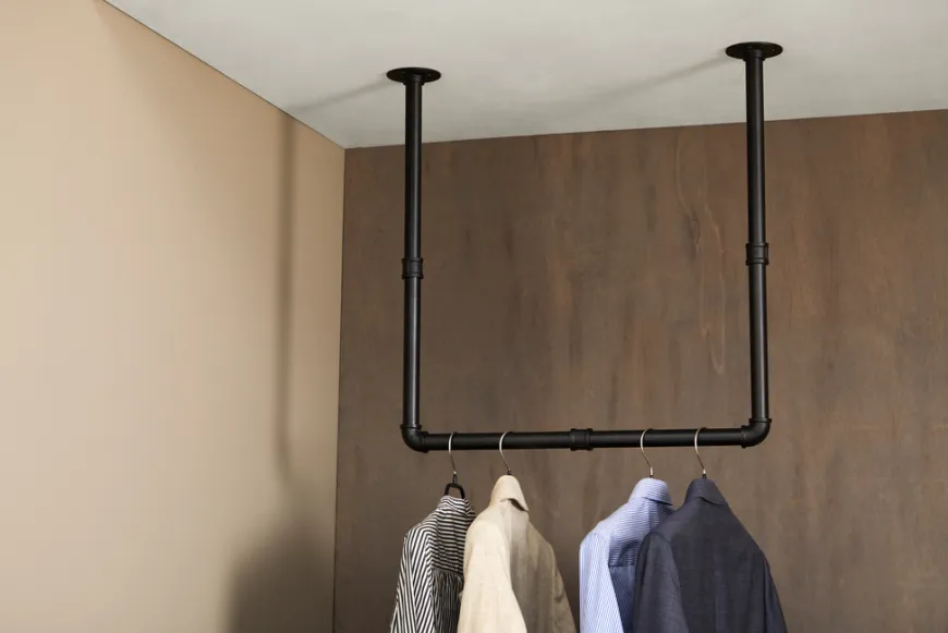 Tøjstativ til væg/loft Ø25 mm sort