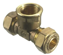 T-klemring m/muffe messing 12 x 1/2" x 12 mm