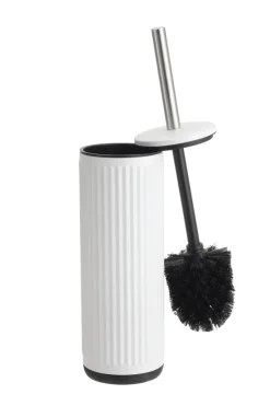 Toiletbørste m/riller rund hvid Ø9 x 38 cm - REN