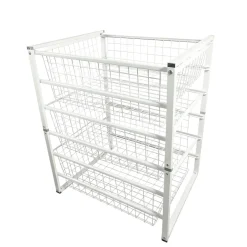 Trådreol m/3 skuffer hvid 63 x 43,5 x 54,5 cm - Homefixer