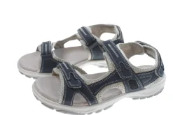 Trekkingsandaler dame denimfarvet læder str. 39