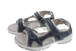 Trekkingsandaler dame denimfarvet læder str. 37