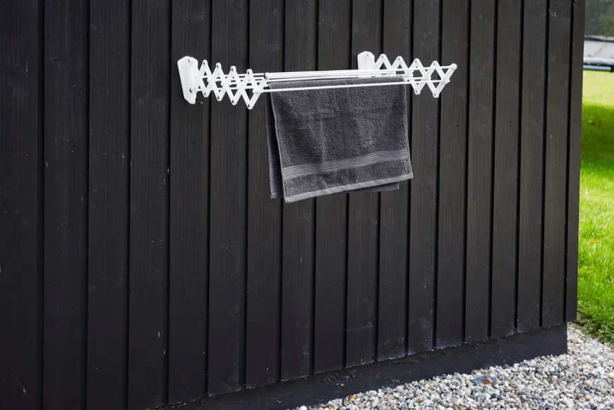 Tørrestativ til væg hvid 60 x 45 x 13 cm