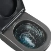 Væghængt toilet rund m/Vortex skyl - sort