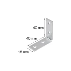 Vinkelbeslag 40 x 40 x 15 mm - 2 stk.