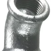 Vinkel galvaniseret 3/4" - muffe/muffe 45 gr.