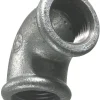 Vinkel galvaniseret 1/2" - muffe/muffe 90 gr.