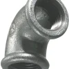 Vinkel galvaniseret 3/4" - muffe/muffe 90 gr.