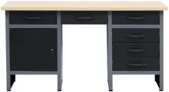 Værkstedsbord med skab/skuffer 160 x 60 x 85 cm