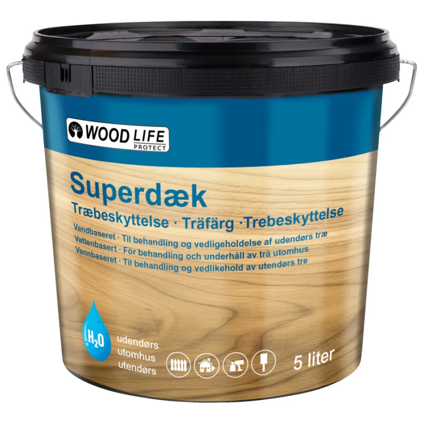 Woodlife Superdæk hvid træbeskyttelse 5 liter
